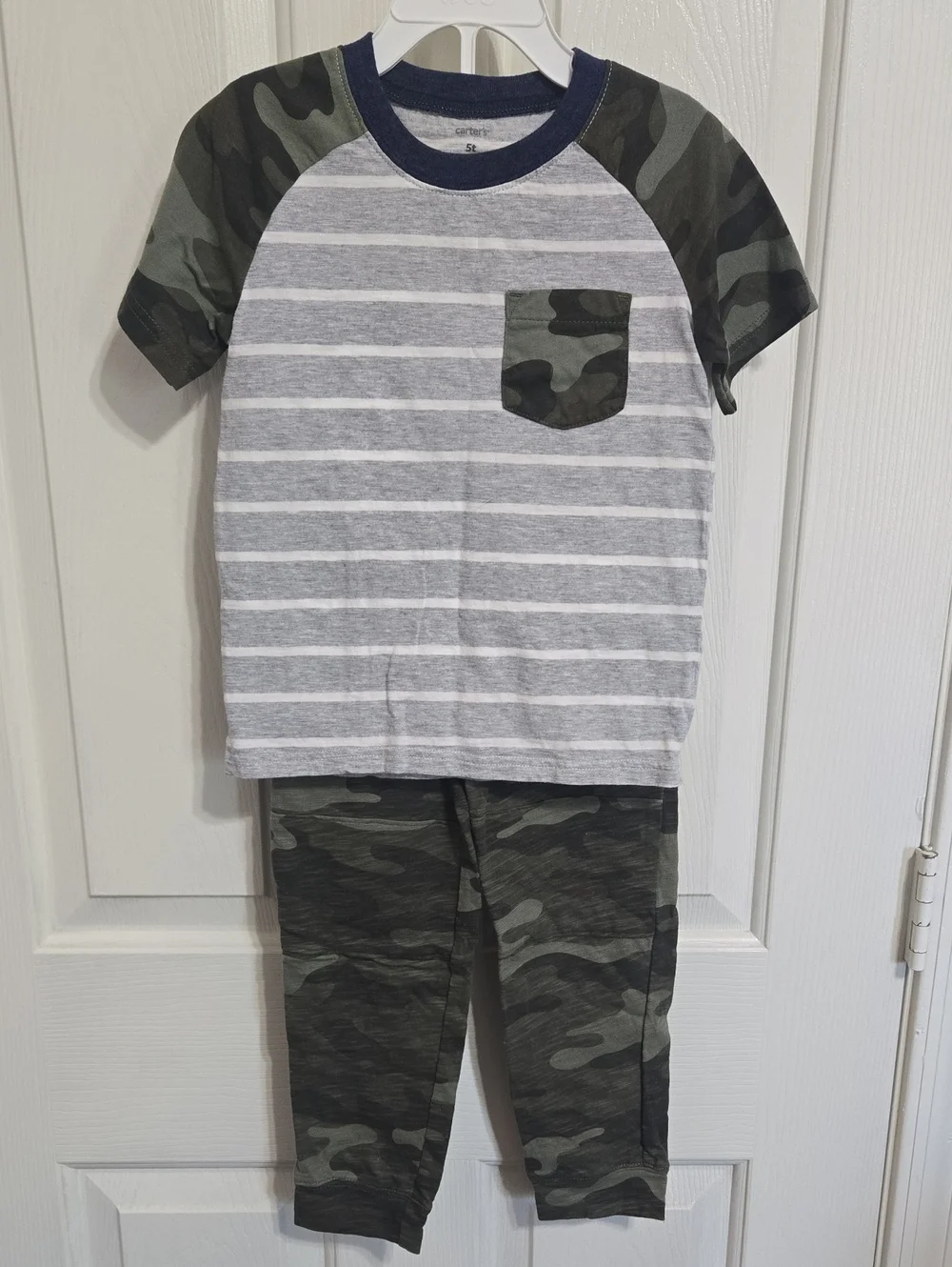 Carters grey and green camo outfit